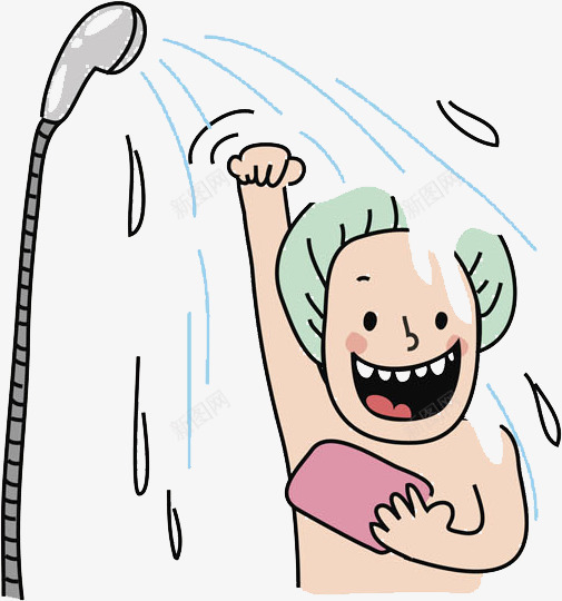 手绘洗澡的小男孩图png免抠素材_新图网 https://ixintu.com 卡通手绘 孩子 水彩 洗澡 淋浴 男孩 男生 高兴