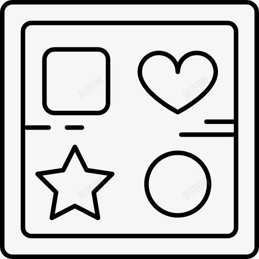 形状游戏图标png_新图网 https://ixintu.com 圆 婴儿玩具 广场 形状 心 星