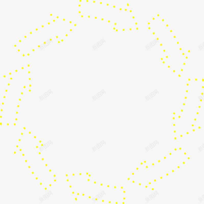 黄色点点边框png免抠素材_新图网 https://ixintu.com 创意 动漫 可爱的 彩色 手绘的 现代 边框 黄色