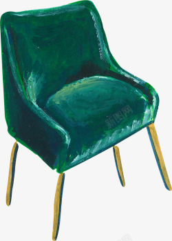 老虎椅子美式客厅软沙发插画高清图片