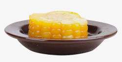 糯玉米颗粒小盘里的玉米块高清图片