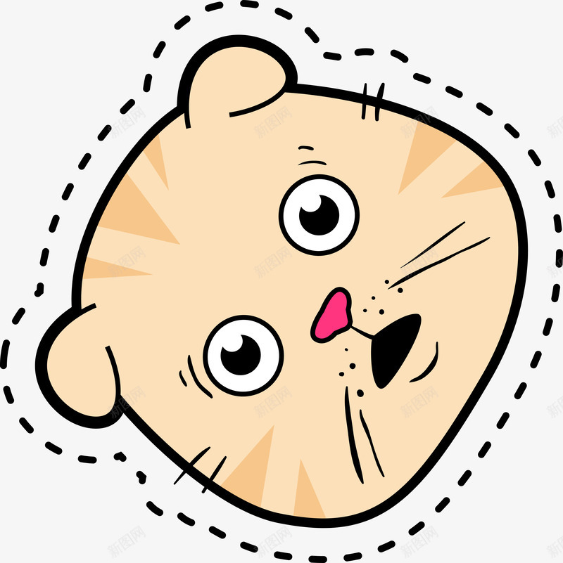 可爱呆萌猫咪头像png免抠素材_新图网 https://ixintu.com 卡通 可爱 呆萌 宠物动物 猫咪头像 矢量图案 贴纸