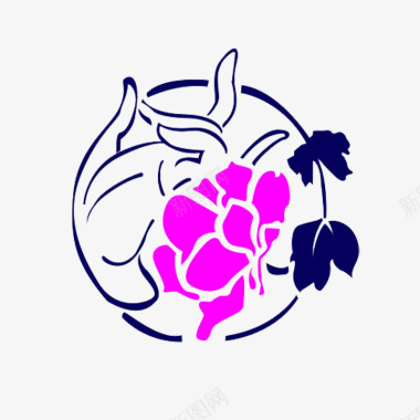圆形花店logo图标图标