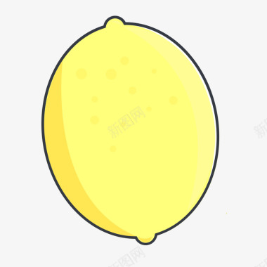 黄色手绘圆弧柠檬元素矢量图图标图标
