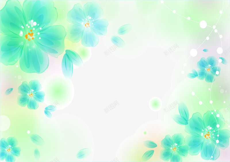 夏日清凉绿色花朵边框装饰png免抠素材_新图网 https://ixintu.com 夏日 清凉 绿色 花朵 装饰 边框
