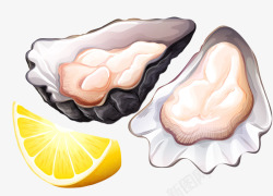 海鲜和柠檬素材