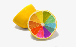 五光十色彩色创意的新鲜柠檬高清图片