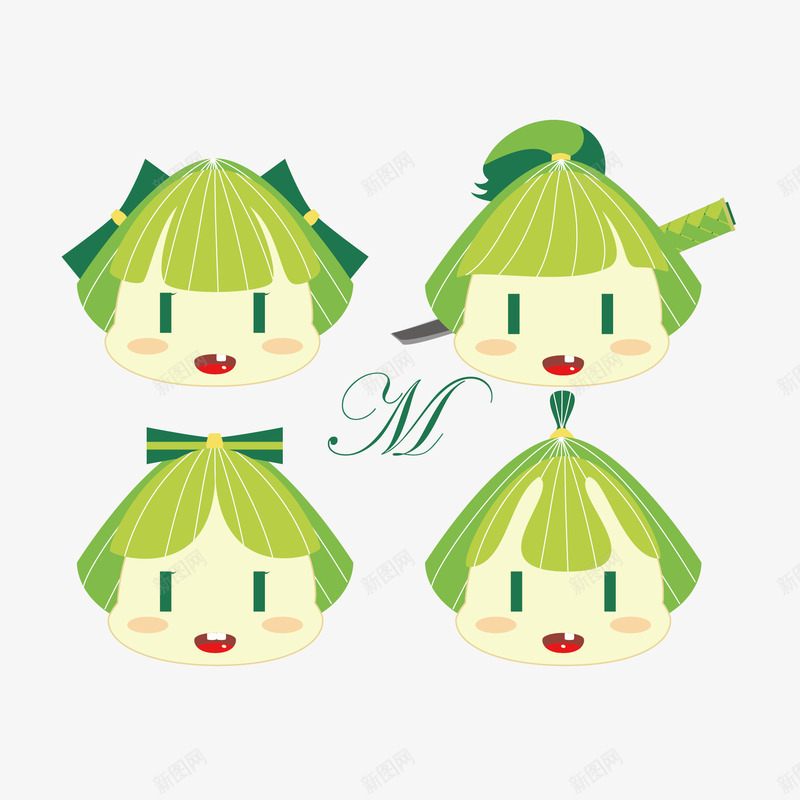 粽子形象矢量图ai免抠素材_新图网 https://ixintu.com AI 免抠 形象设计 粽子 矢量图