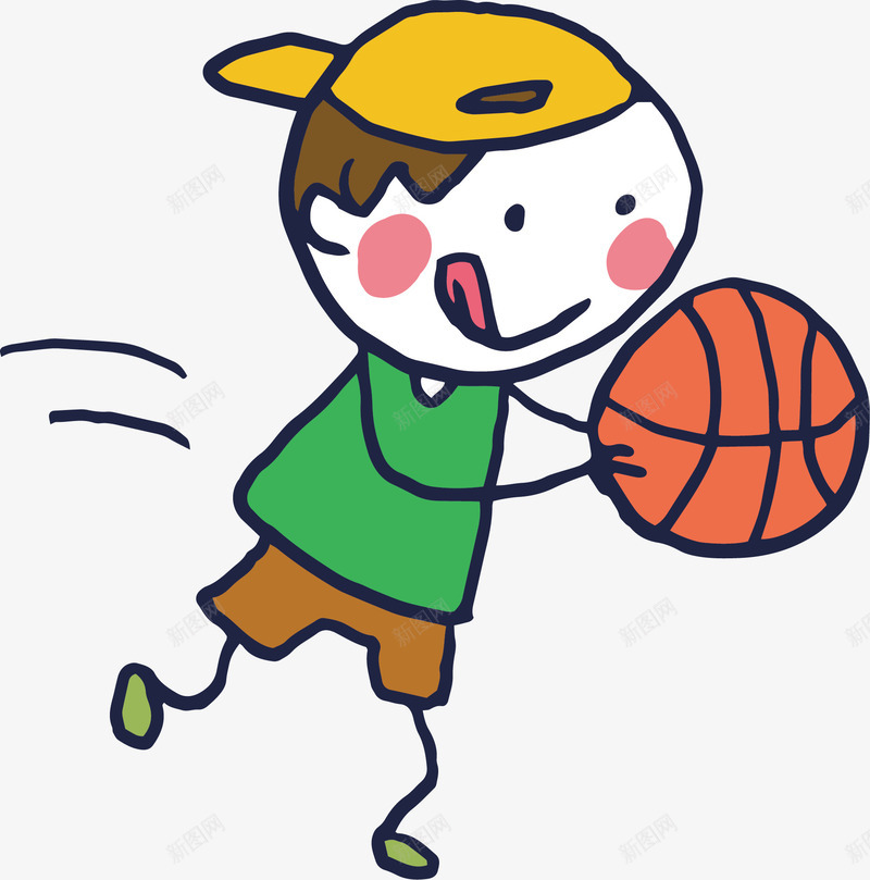 打篮球的男孩矢量图ai免抠素材_新图网 https://ixintu.com 卡通手绘 奔跑 学生 孩子 打篮球 水彩 男孩 矢量图