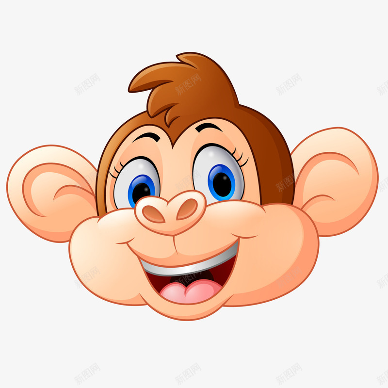 卡通猴子头像矢量图ai免抠素材_新图网 https://ixintu.com 动物园 动物头像 卡通 头像设计 手绘 猴子 矢量图