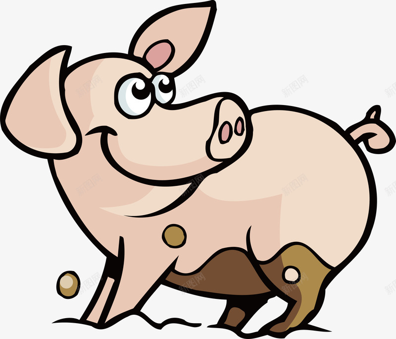 卡通小猪矢量图ai免抠素材_新图网 https://ixintu.com 动物 动物图案 动物头像 动物插画 卡通动物 可爱卡通动物 小动物 小猪PNG 矢量图