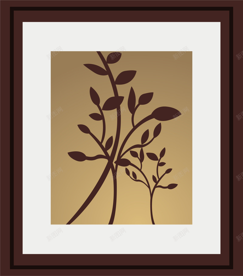 褐色植物木质画架png免抠素材_新图网 https://ixintu.com 木质夹子 植物 画框 花枝 装饰图案 褐色画架