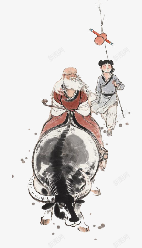 放牛的孩子中国风插画png免抠素材_新图网 https://ixintu.com 中国风 手绘插画 放牛 放牛的孩子 清明节 牧童