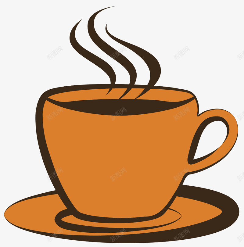 冒热烟的咖啡png免抠素材_新图网 https://ixintu.com 卡通咖啡杯 咖啡 棕色咖啡杯 热饮 热饮符号 饮料