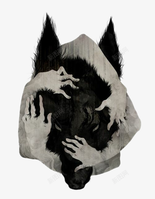 创意狼人头像psd免抠素材_新图网 https://ixintu.com 创意设计 卡通手绘 狼人头像