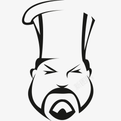 厨师高帽手绘人物职业厨师头像图标高清图片