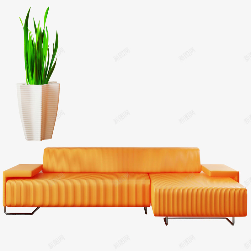 橘色沙发png免抠素材_新图网 https://ixintu.com 橘色沙发 橘黄色沙发 沙发正面 现代沙发 简约沙发 黄色沙发