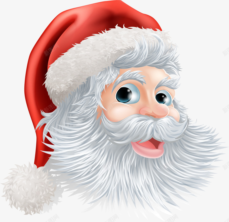 圣诞节圣诞老人头像png免抠素材_新图网 https://ixintu.com 可爱圣诞老人 圣诞老人头像 圣诞节 开心 白色胡子 红色圣诞帽