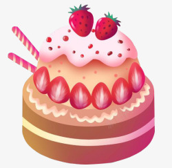 草莓图标草莓生日蛋糕图标高清图片