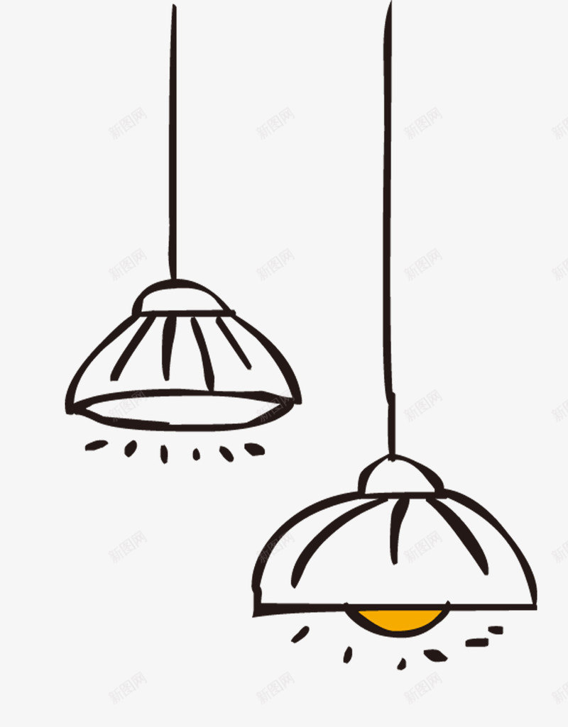 吊灯psd免抠素材_新图网 https://ixintu.com 吊灯 灯光 简笔画