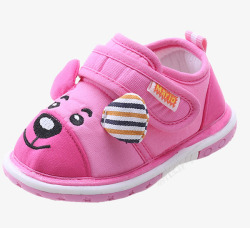 小熊粉色婴儿鞋素材