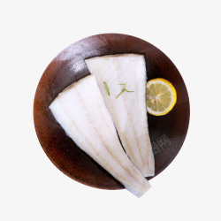 柠檬鳕鱼柠檬鳕鱼肉鳕鱼块生鲜海鲜摆盘实高清图片