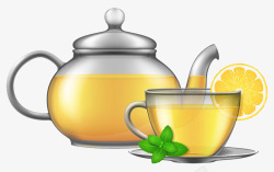 柠檬茶免扣PNG图黄色柠檬茶图高清图片
