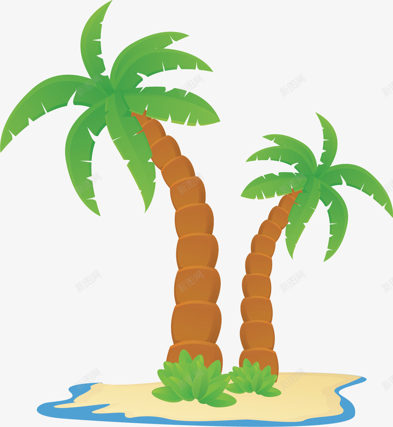 夏日海滩度假椰子树矢量图ai免抠素材_新图网 https://ixintu.com 卡通椰子树 夏天 夏天海滩 椰子树 海滩椰子树 矢量png 矢量图