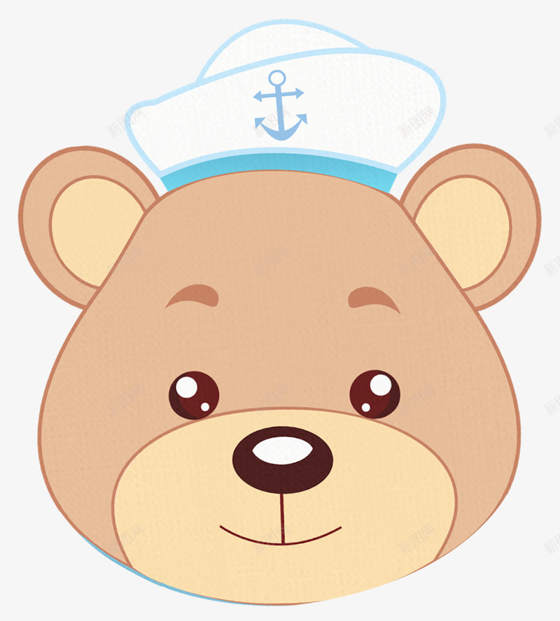 可爱的小熊头像图png免抠素材_新图网 https://ixintu.com 创意 动物 卡通 可爱 宠物 小熊 水彩 船锚帽子