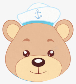 创意船锚PNG可爱的小熊头像图高清图片