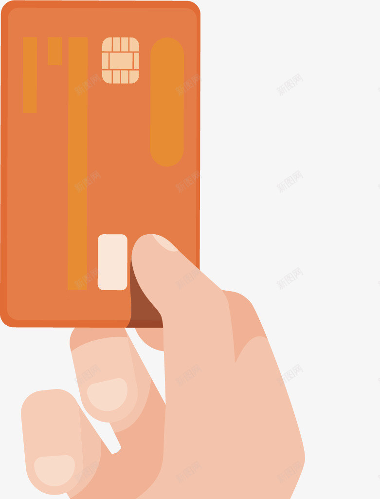 手拿银行卡图png免抠素材_新图网 https://ixintu.com 创意 卡通手绘 手指 橘色 水彩 银行卡