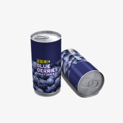 蓝莓罐装饮料素材