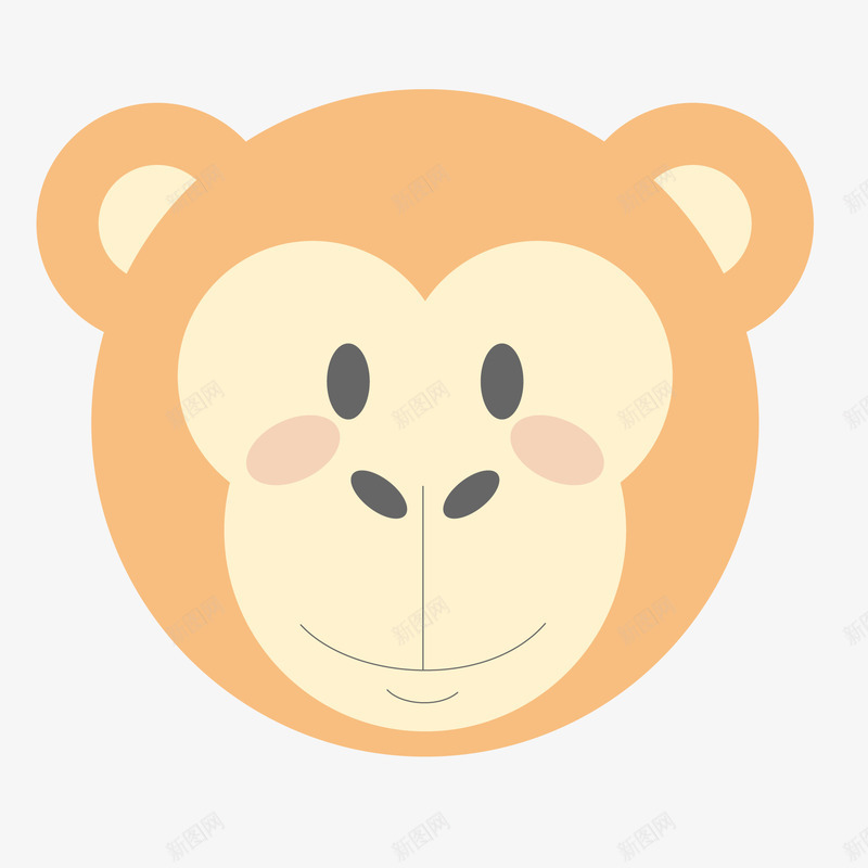 可爱动物头像矢量图ai免抠素材_新图网 https://ixintu.com 动物园 动物设计 卡通 头像设计 猴子 贴纸 矢量图