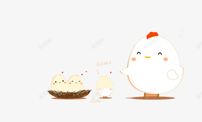 鸡妈妈和鸡宝宝png免抠素材_新图网 https://ixintu.com 鸡 鸡妈妈 鸡宝宝 鸡蛋