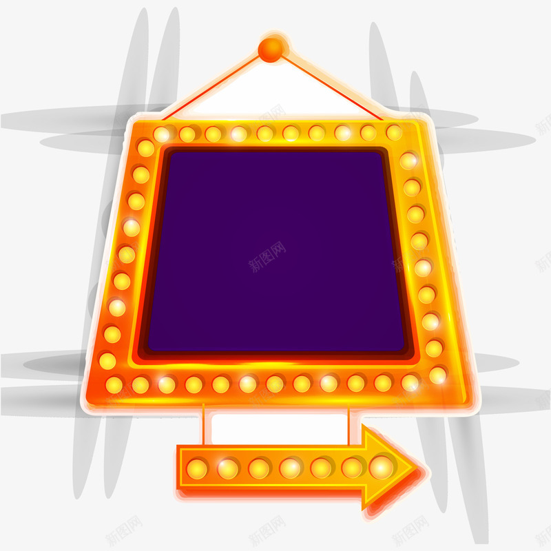 灯牌矢量图eps免抠素材_新图网 https://ixintu.com PNG免抠图下载 发光 广告牌 灯光 箭头 装饰 矢量图