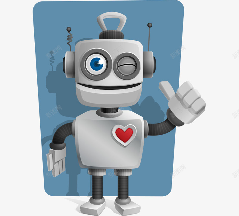 卡通手绘可爱现代化机器人png免抠素材_新图网 https://ixintu.com 卡通的机器人 可爱的机器人 手绘的机器人 现代化的机器人