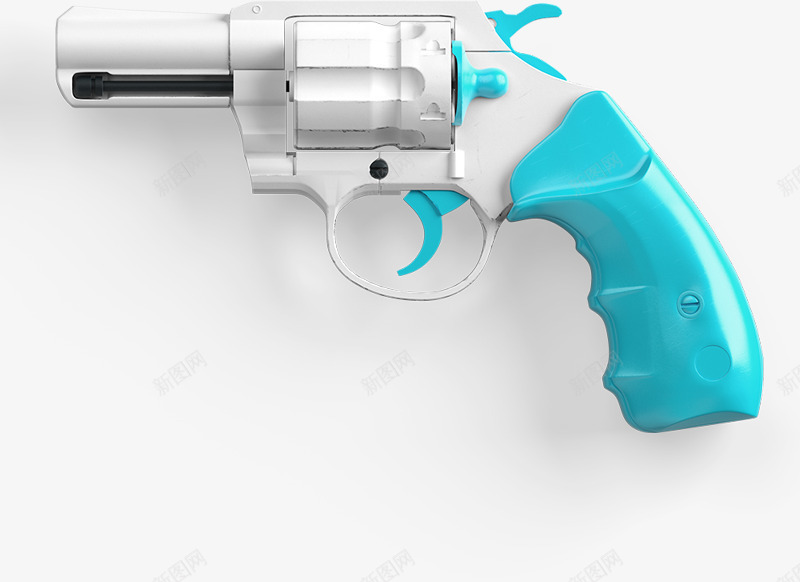 创意3D纸片手工制作图标png_新图网 https://ixintu.com 3D ICON 创意物品 手枪 立体 纸壳 高清