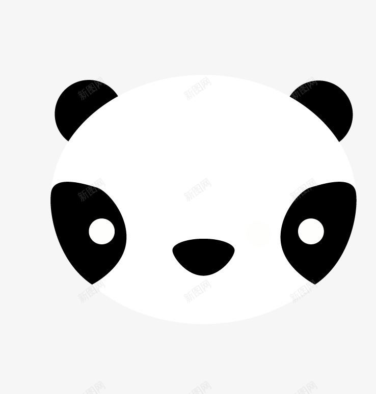 熊猫头像png免抠素材_新图网 https://ixintu.com 一只 卡通 可爱 头像 手绘 熊猫 白色 黑色