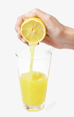 手挤柠檬汁素材