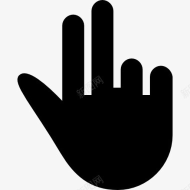 两个手指扩展黑手象征图标图标