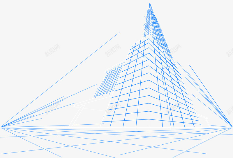 现代建筑png免抠素材_新图网 https://ixintu.com 建筑 房屋 线性图