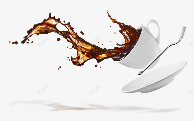 被泼出来的咖啡png免抠素材_新图网 https://ixintu.com 咖啡 容器 杯子 白色 质感