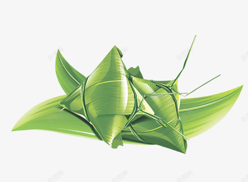 粽子端午节png免抠素材_新图网 https://ixintu.com 端午节 粽叶 粽子 绿色