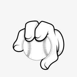 食指触碰卡通手指触碰棒球图标高清图片