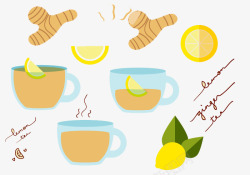 柠檬姜茶素材