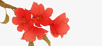 彩绘一支红色花朵花枝png免抠素材_新图网 https://ixintu.com 一支 彩绘 红色 花朵 花枝
