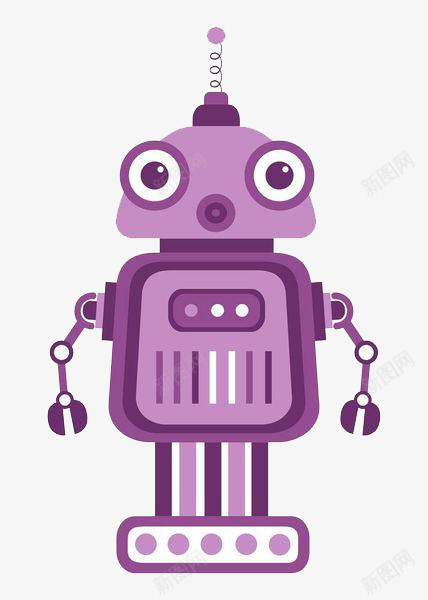 丑萌的机器人png免抠素材_新图网 https://ixintu.com 丑萌 剪刀手 天线宝宝丑化版 小短手 机器人 紫色 设计