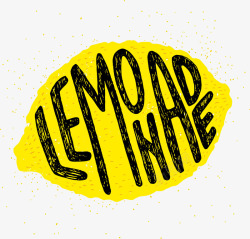 手绘柠檬艺术字矢量图素材