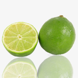 绿薄荷和柠檬片青柠檬高清图片