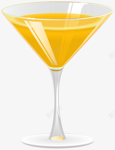 鸡尾酒杯里的橙汁png免抠素材_新图网 https://ixintu.com 橙汁 酒杯 饮料 鸡尾 黄色